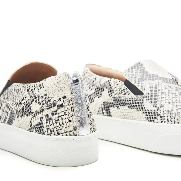 Women Moda In Pelle SlipOn Trainers Adrina Natural Snake Print Leather
