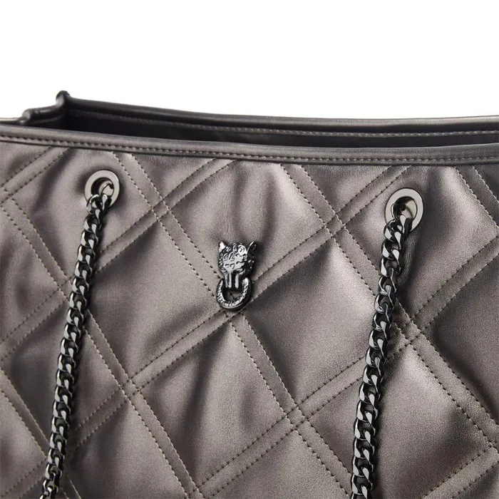Women Moda In Pelle Tote Bags Becca Bag Pewter Porvair