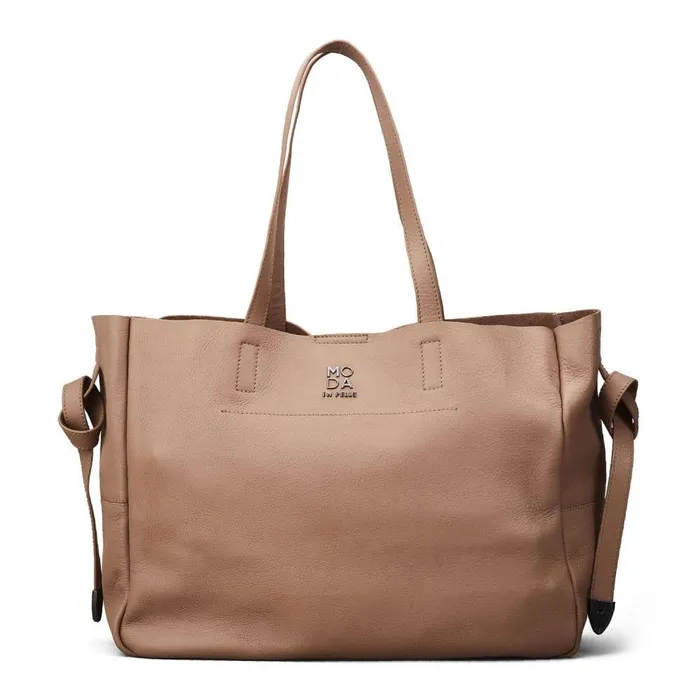 Women Moda In Pelle Tote Bags Indiana Bag Taupe Leather