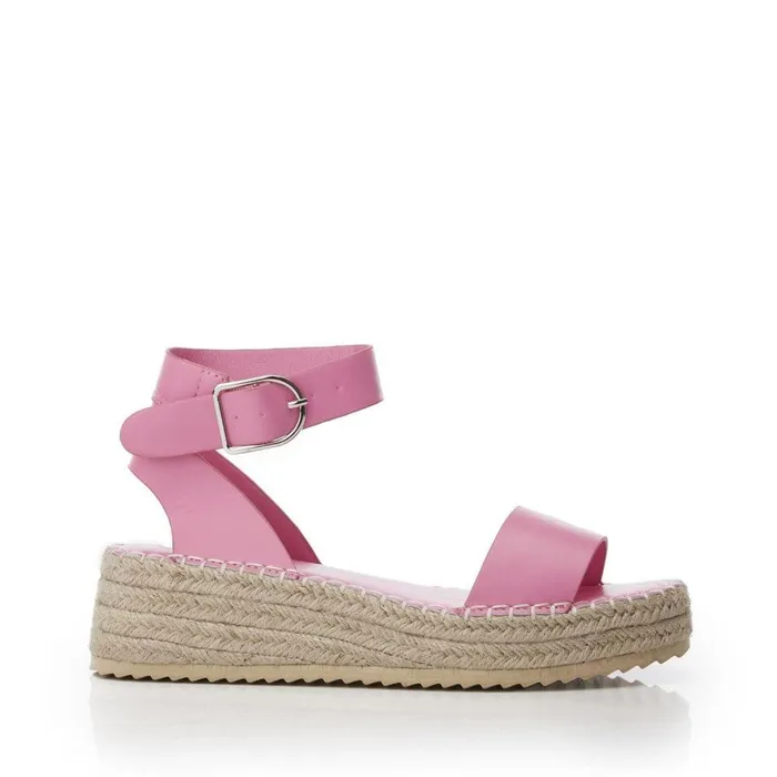Women Moda In Pelle Wedge Sandals Nasha Pink Porvair