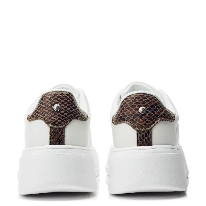 Women Moda In Pelle Wedge Trainers Adleena White Porvair