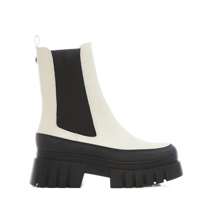 Women Moda In Pelle White Boots Diiva White Leather