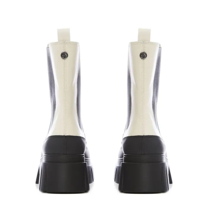 Women Moda In Pelle White Boots Diiva White Leather