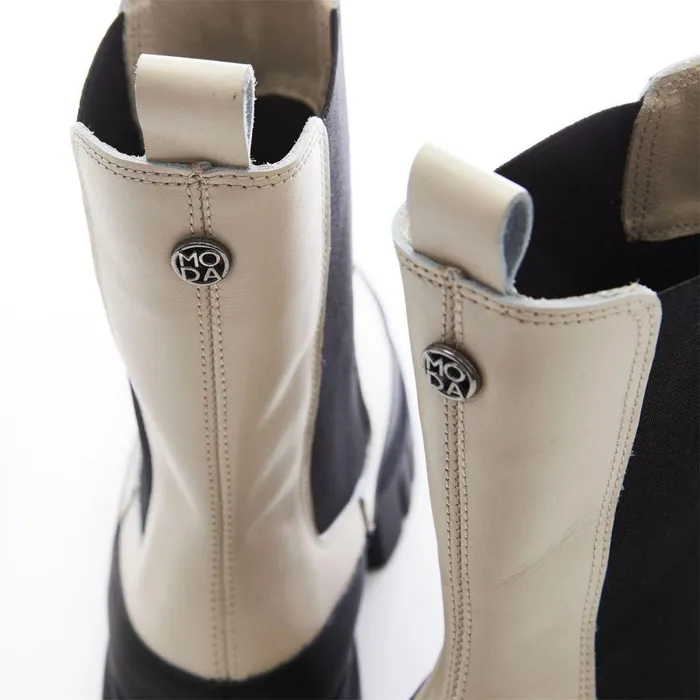 Women Moda In Pelle White Boots Diiva White Leather