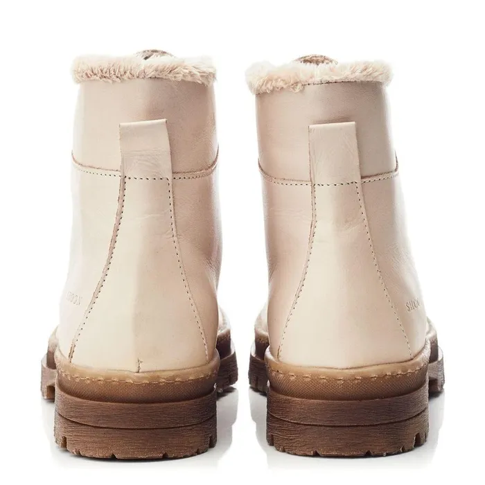 Women Moda In Pelle White Boots Shoon Sh Onella Off White Leather