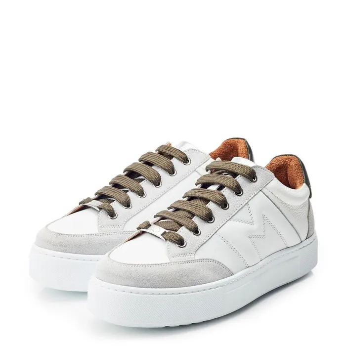 Women Moda In Pelle White Trainers Amarante White Leather
