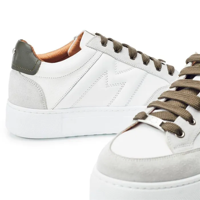 Women Moda In Pelle White Trainers Amarante White Leather