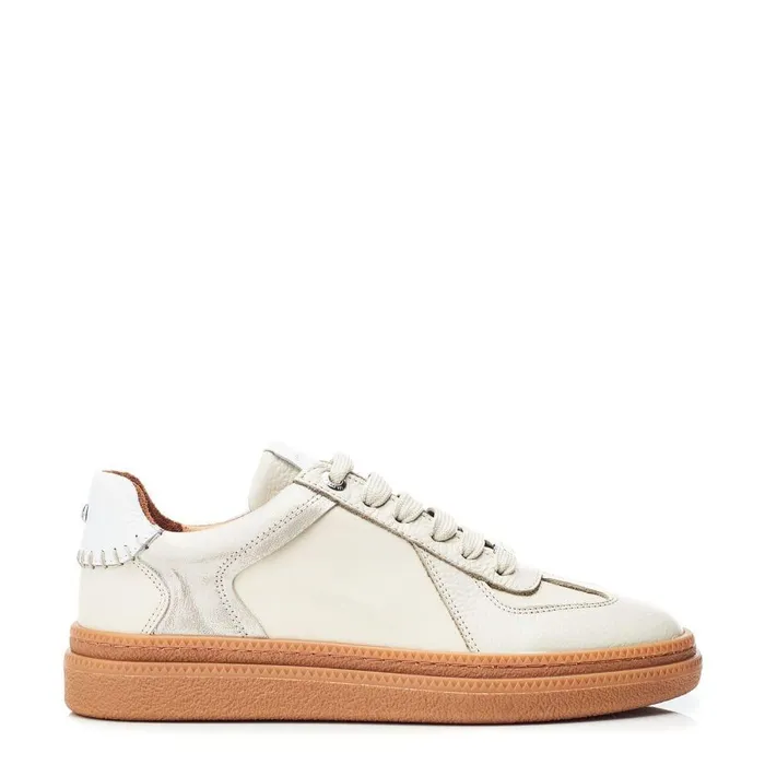 Women Moda In Pelle White Trainers Anilla Off White Leather
