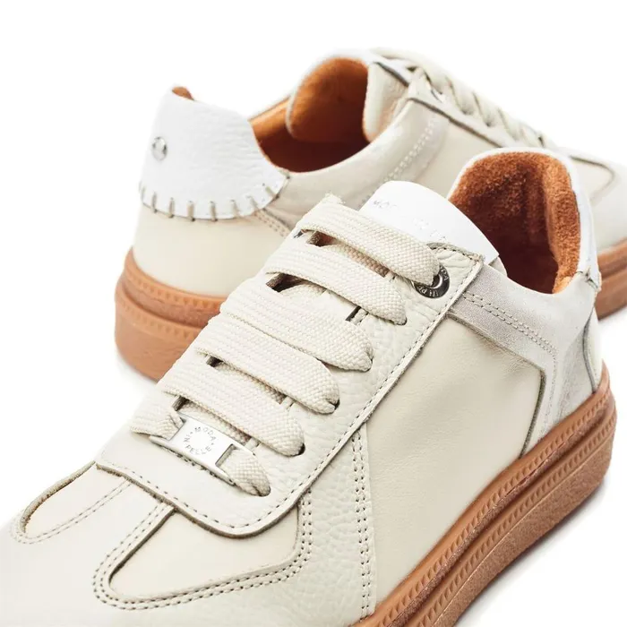 Women Moda In Pelle White Trainers Anilla Off White Leather