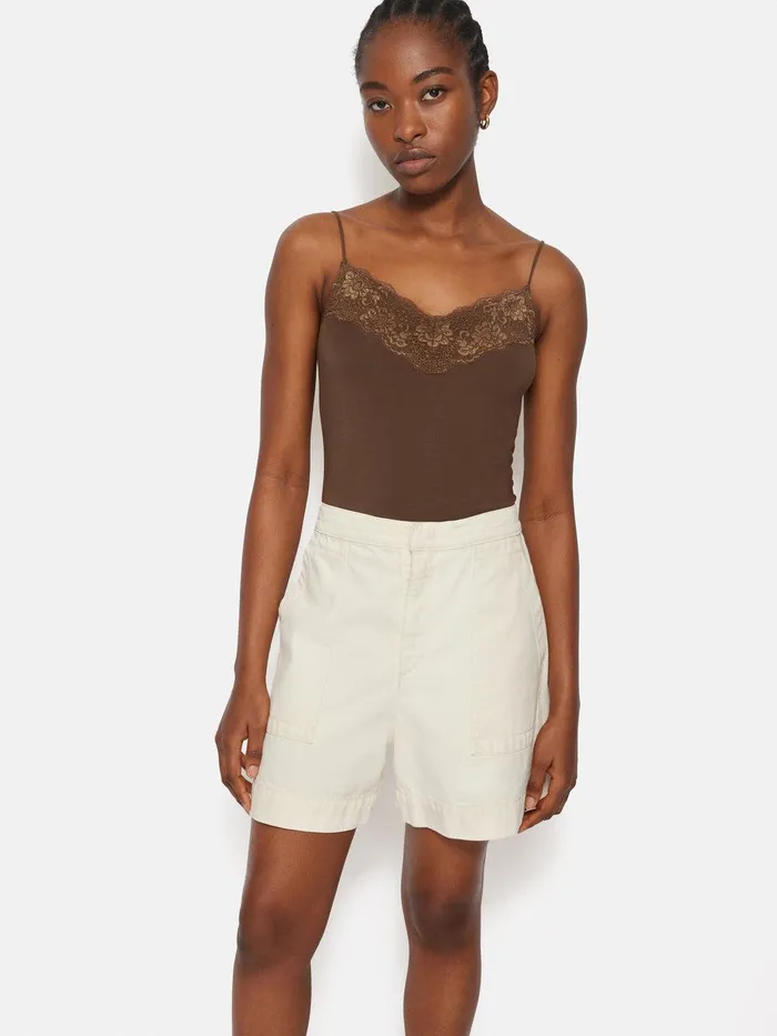 Women Modal Lace Vest Ganache Jigsaw Shirts and Tops