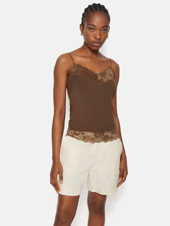 Women Modal Lace Vest Ganache Jigsaw Shirts and Tops