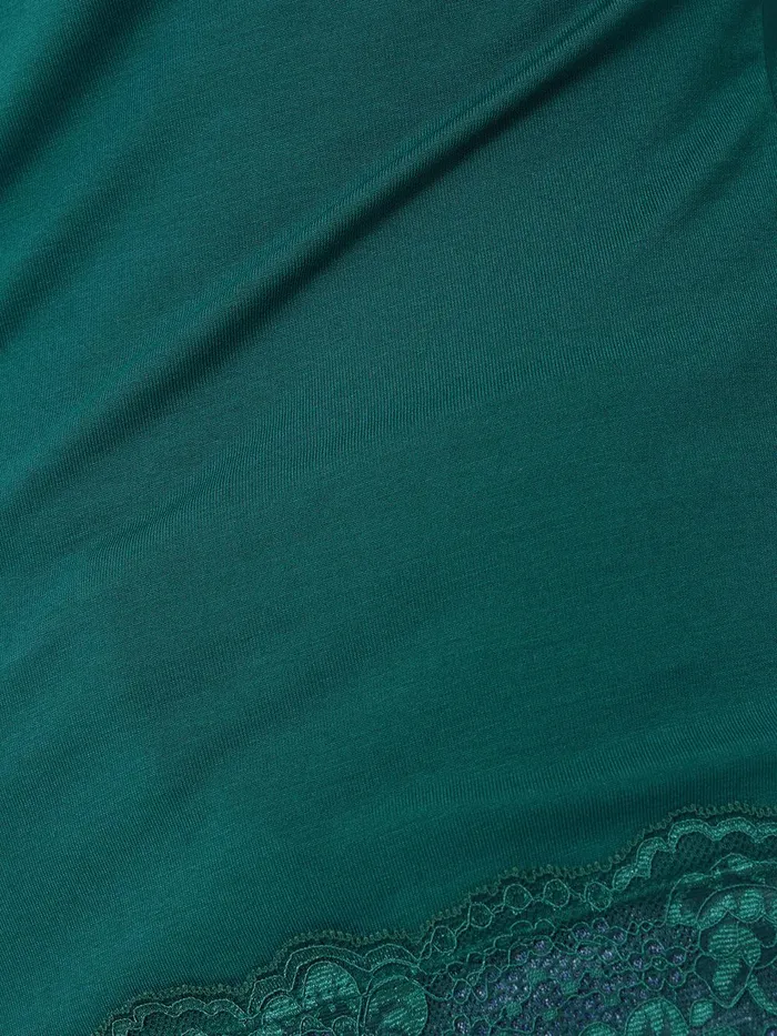 Women Modal Lace Vest Sherwood Green Jigsaw Pyjamas and Loungewear