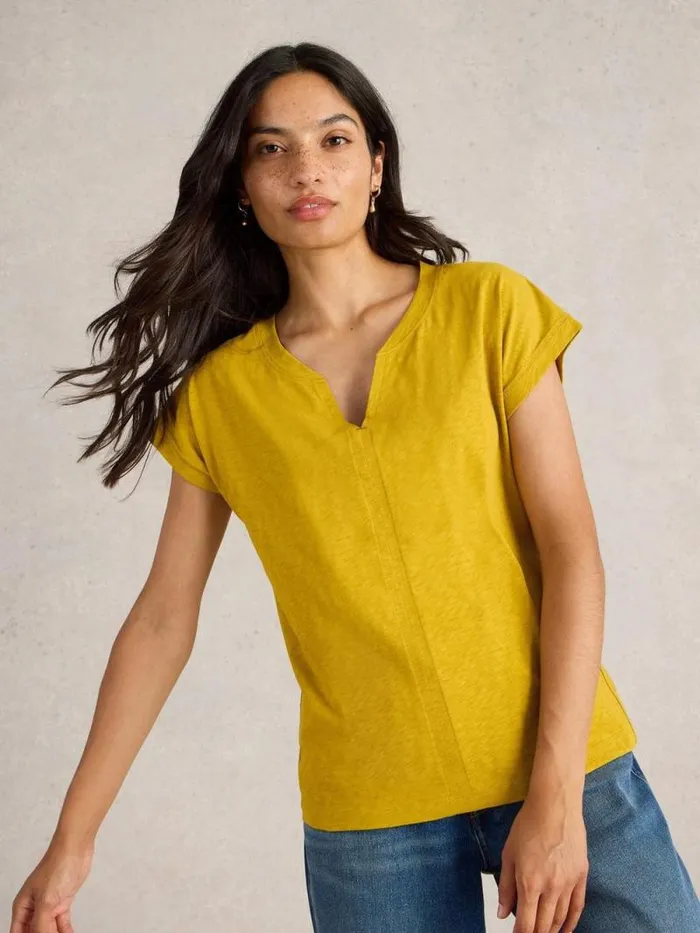 Women NELLY NOTCH NECK TSHIRT Mid Chartreuse White Stuff Tops and Tees Women NELLY NOTCH NECK TSHIRT Mid Chartreuse White Stuff Tops and Tees
