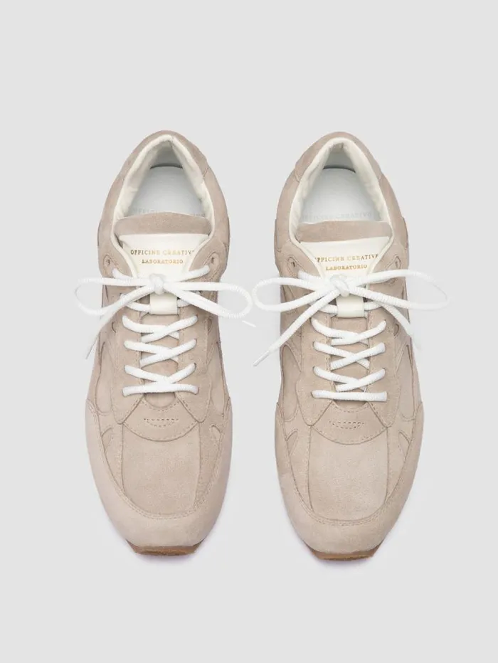 Women Officine Creative Footwear AWAY 101 Beige Suede Low Top Sneakers Women Officine Creative Footwear AWAY 101 Beige Suede Low Top Sneakers