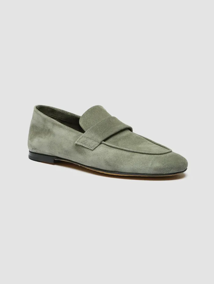 Women Officine Creative Footwear BLAIR 001 Green Suede Loafers