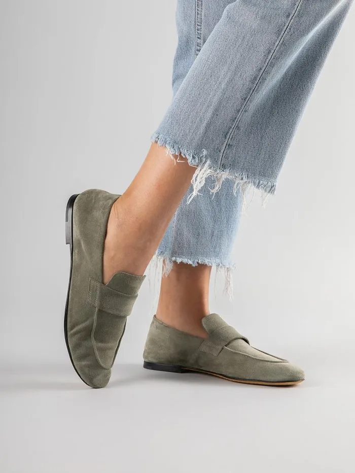 Women Officine Creative Footwear BLAIR 001 Taupe Suede Loafers Women Officine Creative Footwear BLAIR 001 Taupe Suede Loafers