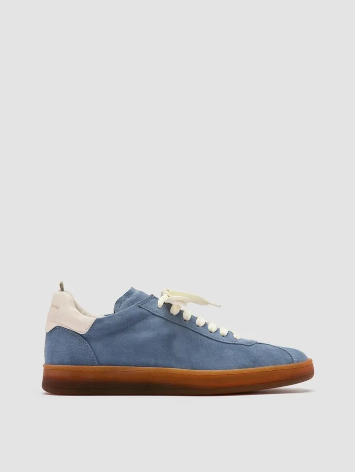 Women Officine Creative Footwear DESTINY 101 Blue Leather And Suede Low Top Sneakers