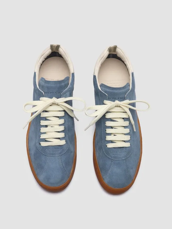 Women Officine Creative Footwear DESTINY 101 Blue Leather And Suede Low Top Sneakers