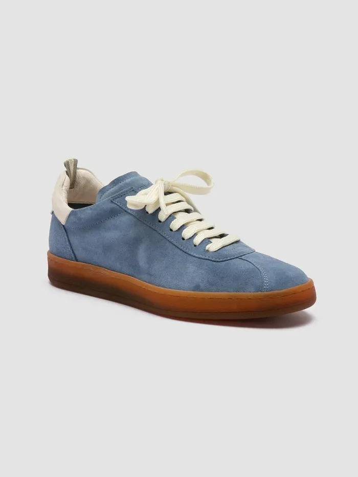 Women Officine Creative Footwear DESTINY 101 Blue Leather And Suede Low Top Sneakers