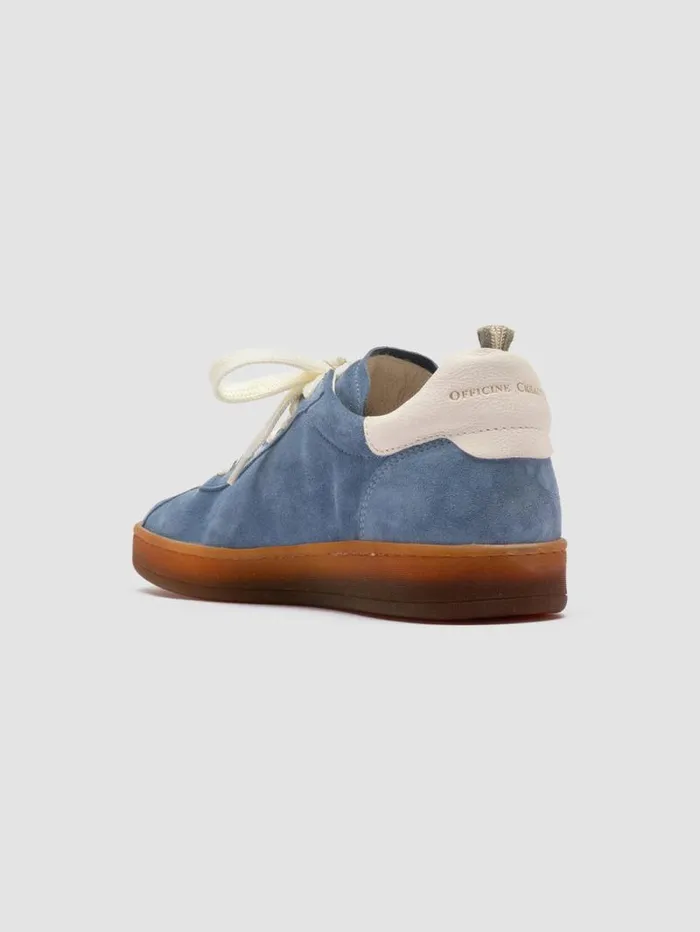 Women Officine Creative Footwear DESTINY 101 Blue Leather And Suede Low Top Sneakers