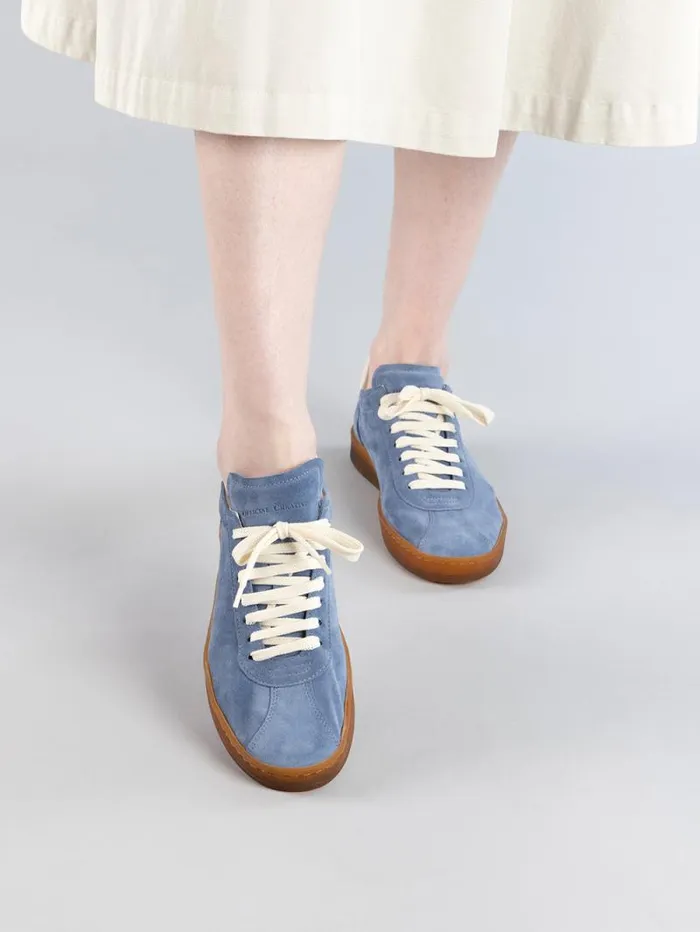 Women Officine Creative Footwear DESTINY 101 Blue Leather And Suede Low Top Sneakers