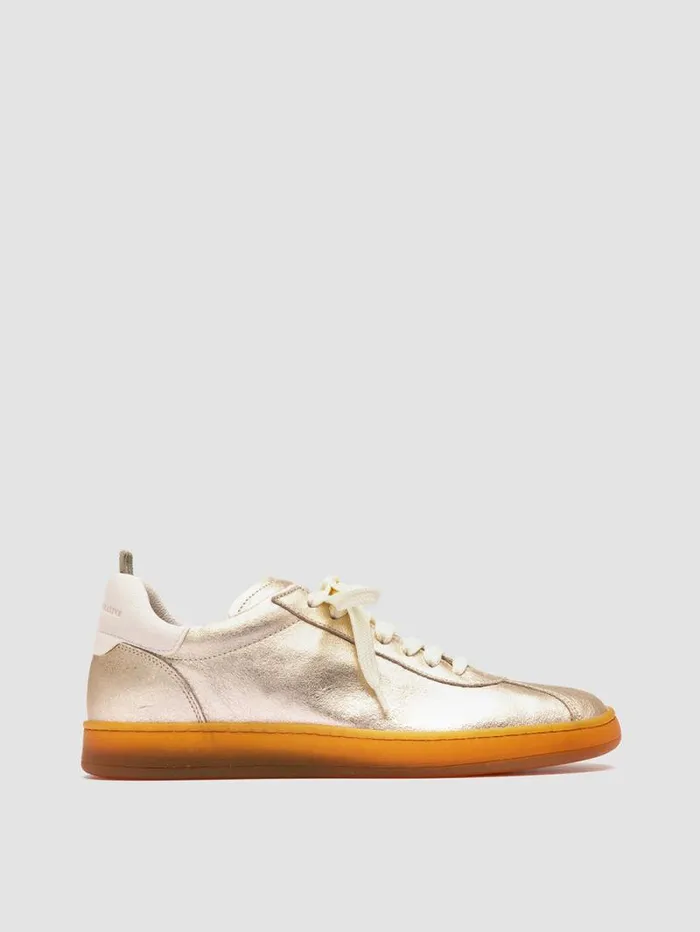 Women Officine Creative Footwear DESTINY 101 Gold Leather Low Top Sneakers