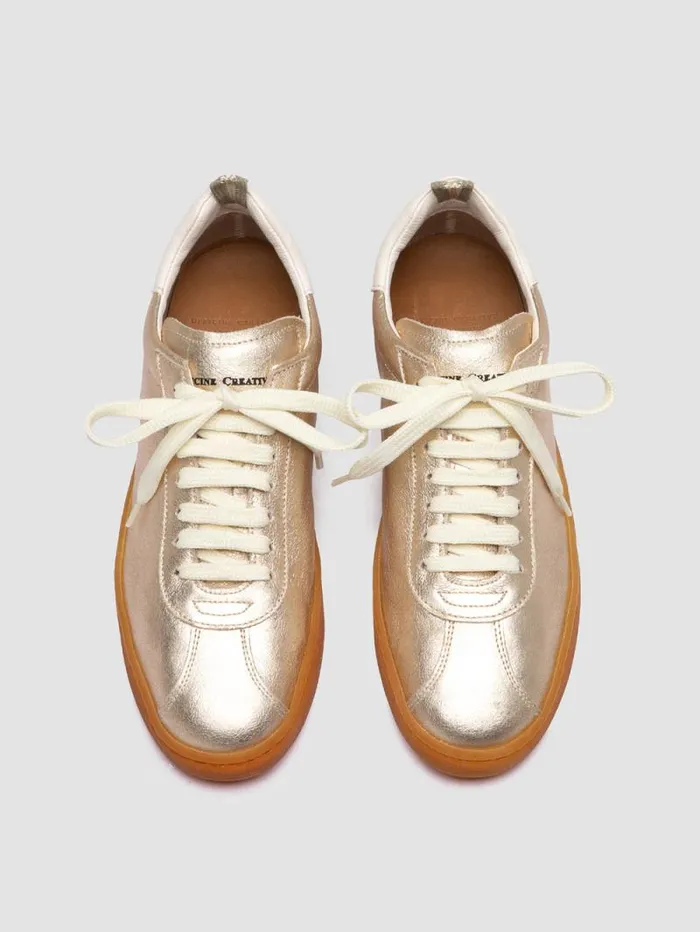 Women Officine Creative Footwear DESTINY 101 Gold Leather Low Top Sneakers