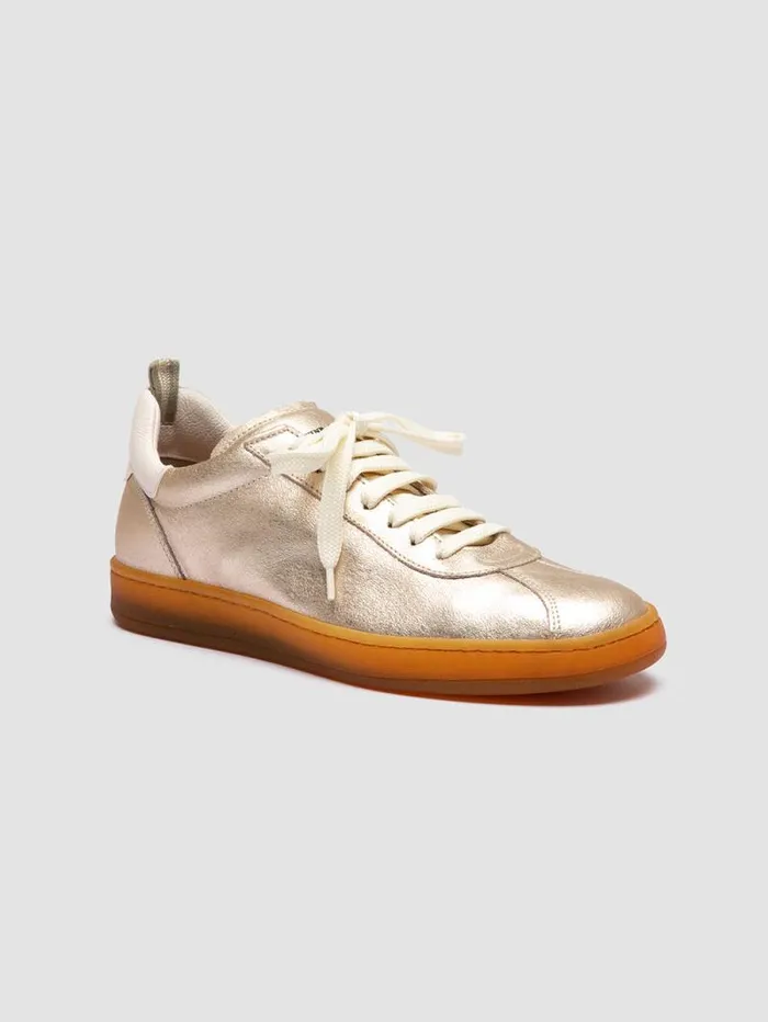Women Officine Creative Footwear DESTINY 101 Gold Leather Low Top Sneakers