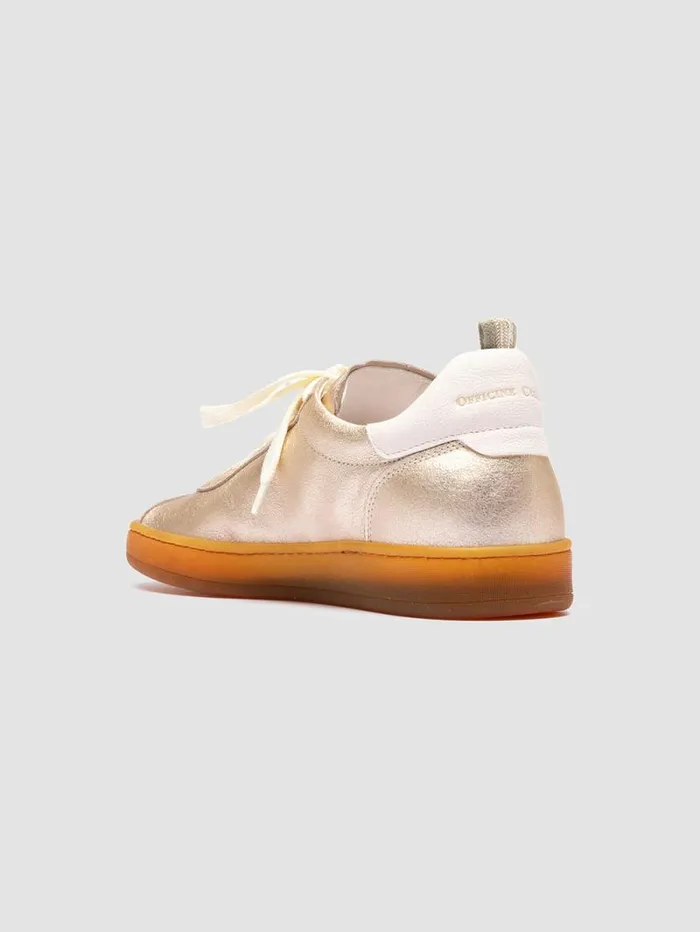 Women Officine Creative Footwear DESTINY 101 Gold Leather Low Top Sneakers