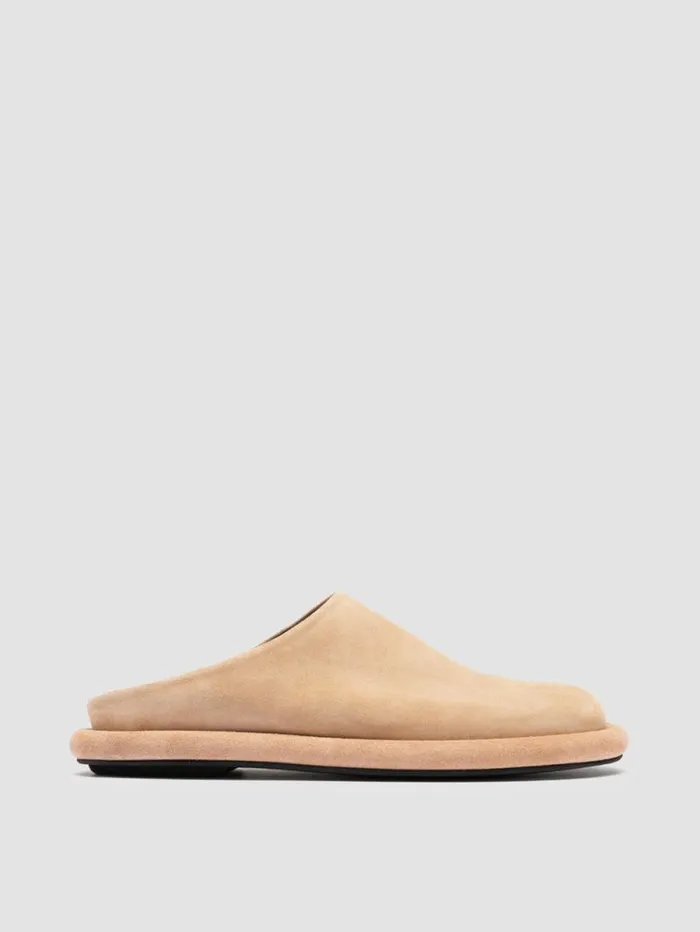 Women Officine Creative Footwear ESTENS 107 Beige Suede Mule Sandals