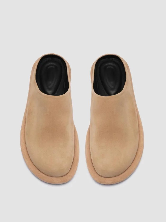 Women Officine Creative Footwear ESTENS 107 Beige Suede Mule Sandals Women Officine Creative Footwear ESTENS 107 Beige Suede Mule Sandals