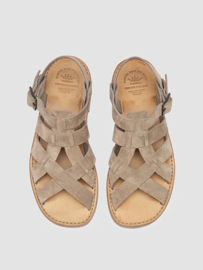 Women Officine Creative Footwear GANEMA 105 Taupe Suede Sandals