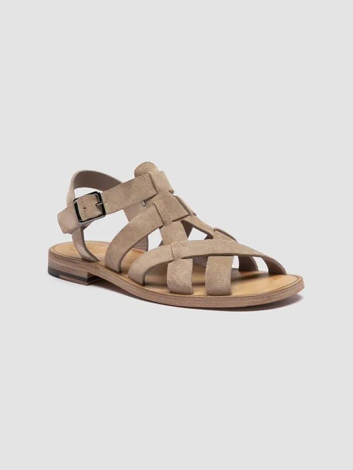 Women Officine Creative Footwear GANEMA 105 Taupe Suede Sandals