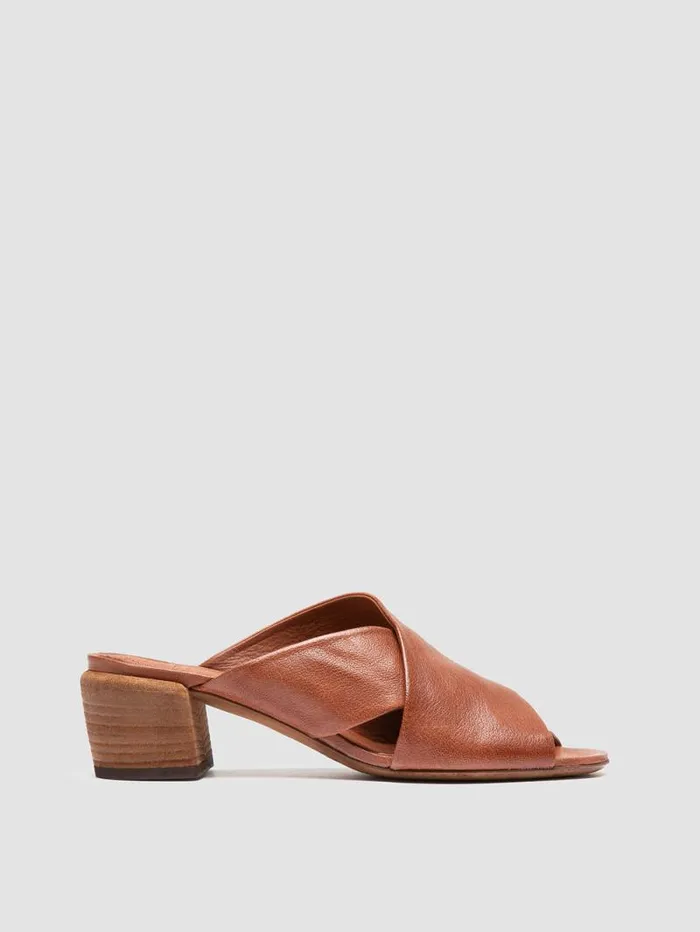 Women Officine Creative Footwear HADRY 007 Brown Leather Slide Sandals