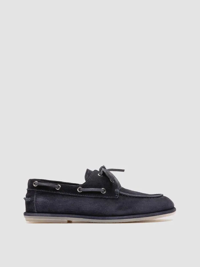 Women Officine Creative Footwear LOVE 101 Blue Suede Boat Shoes
