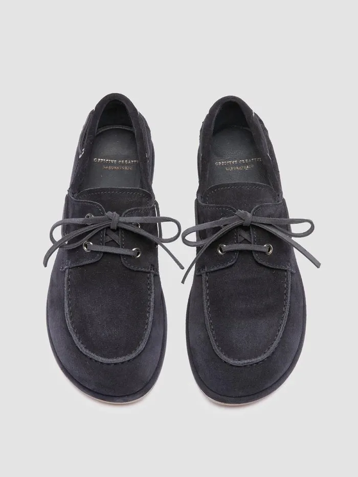 Women Officine Creative Footwear LOVE 101 Blue Suede Boat Shoes Women Officine Creative Footwear LOVE 101 Blue Suede Boat Shoes