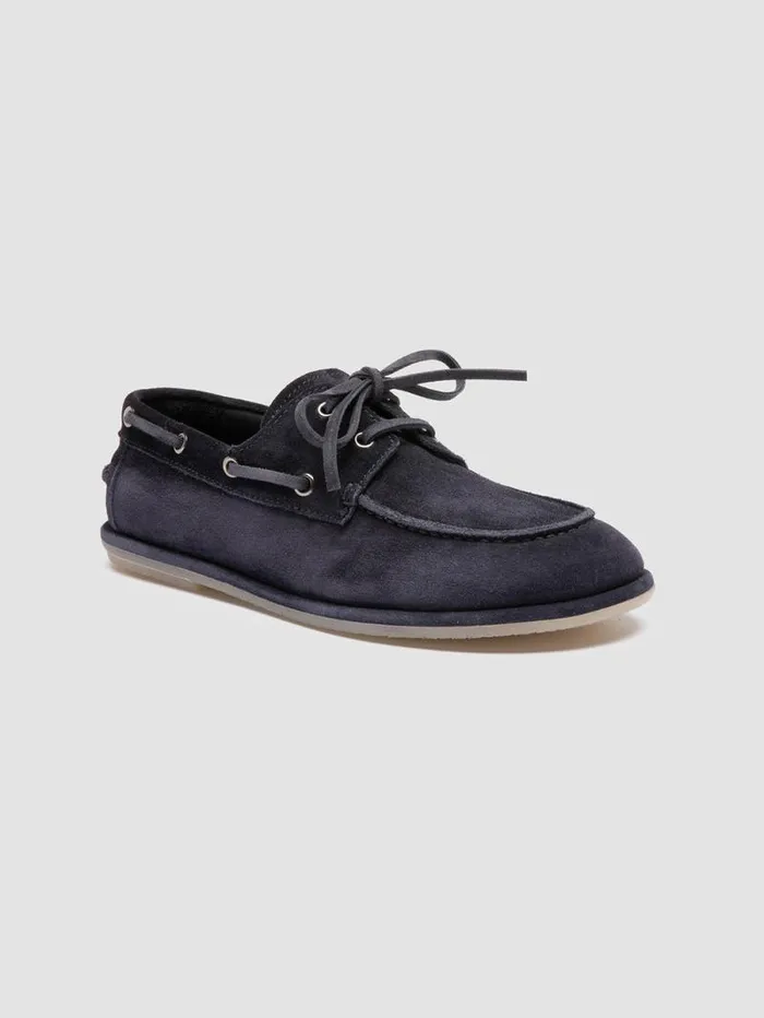 Women Officine Creative Footwear LOVE 101 Blue Suede Boat Shoes Women Officine Creative Footwear LOVE 101 Blue Suede Boat Shoes