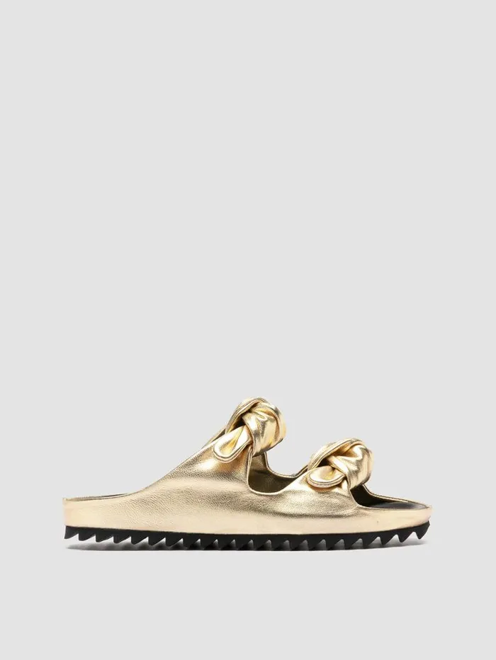 Women Officine Creative Footwear PELAGIE 010 Gold Leather Slide Sandals