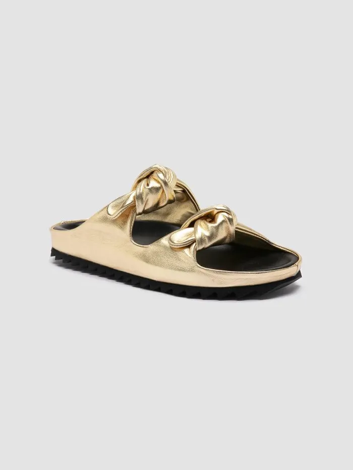 Women Officine Creative Footwear PELAGIE 010 Gold Leather Slide Sandals Women Officine Creative Footwear PELAGIE 010 Gold Leather Slide Sandals
