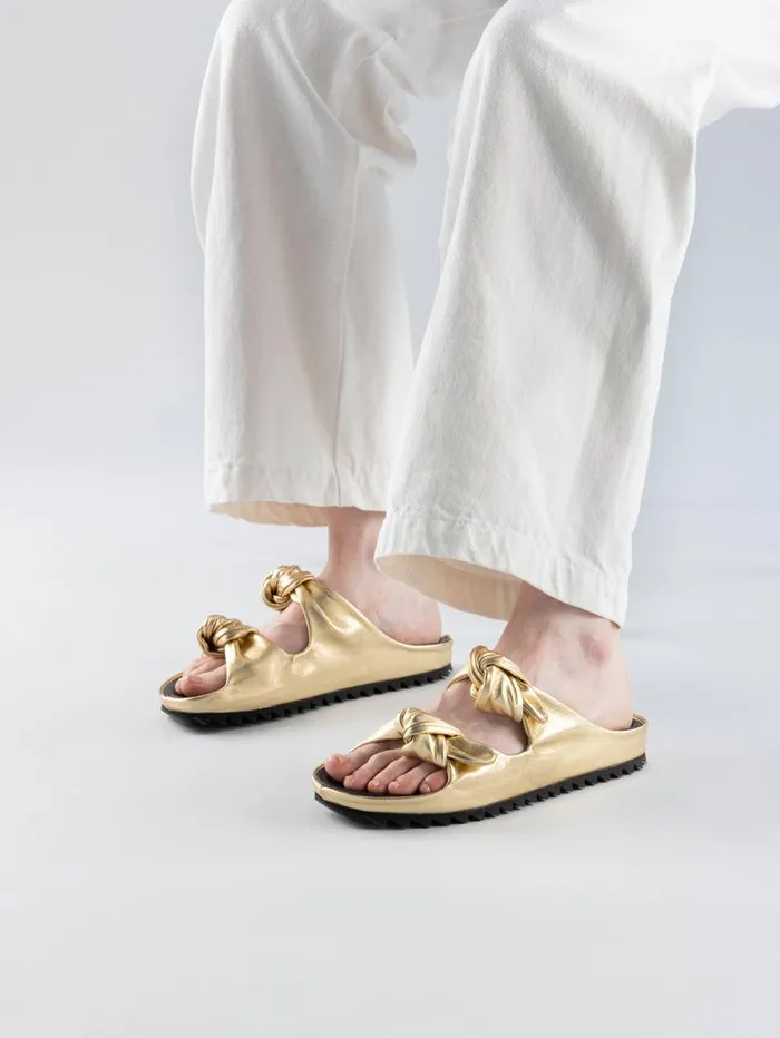 Women Officine Creative Footwear PELAGIE 010 Gold Leather Slide Sandals Women Officine Creative Footwear PELAGIE 010 Gold Leather Slide Sandals