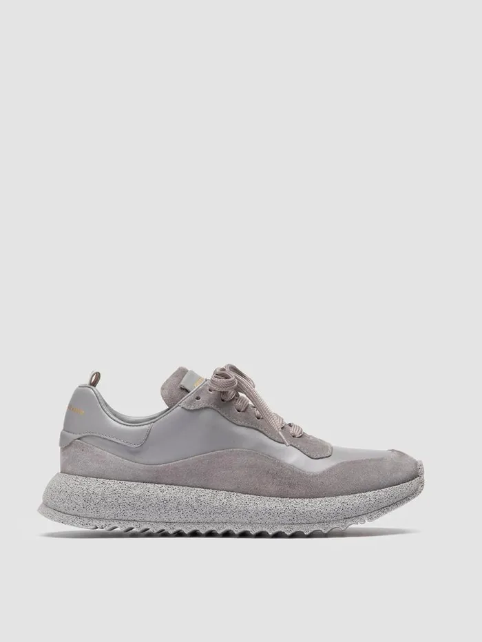 Women Officine Creative Footwear RACE RUBREX 101 Gray Leather And Suede Low Top Sneakers