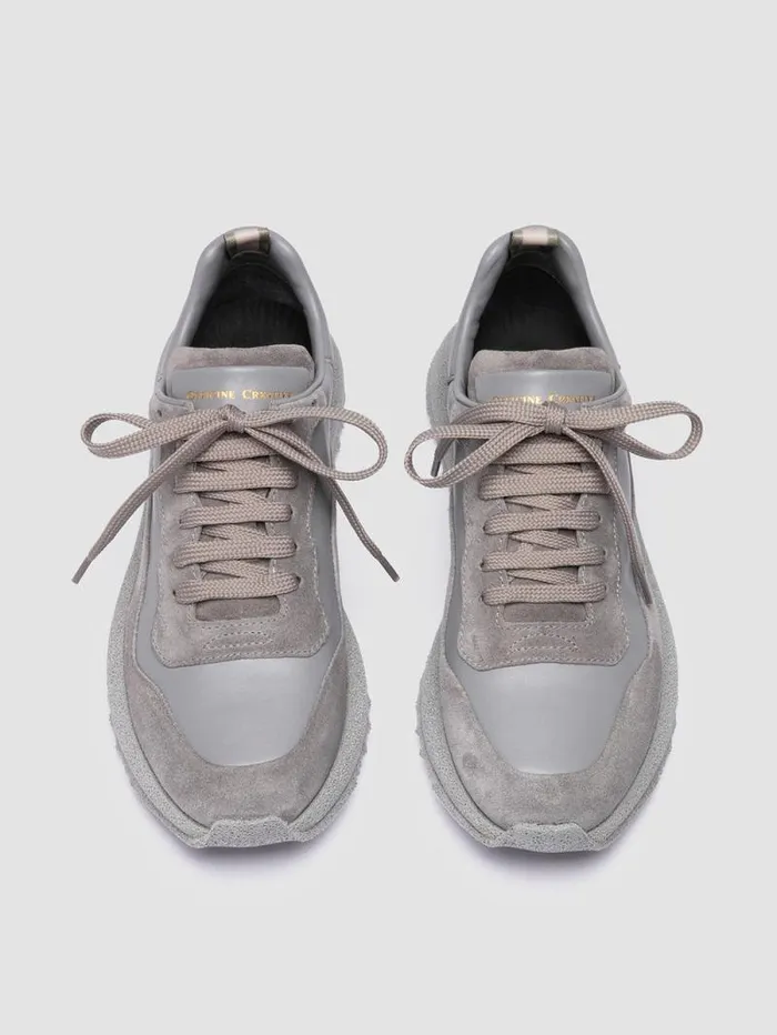 Women Officine Creative Footwear RACE RUBREX 101 Gray Leather And Suede Low Top Sneakers Women Officine Creative Footwear RACE RUBREX 101 Gray Leather And Suede Low Top Sneakers
