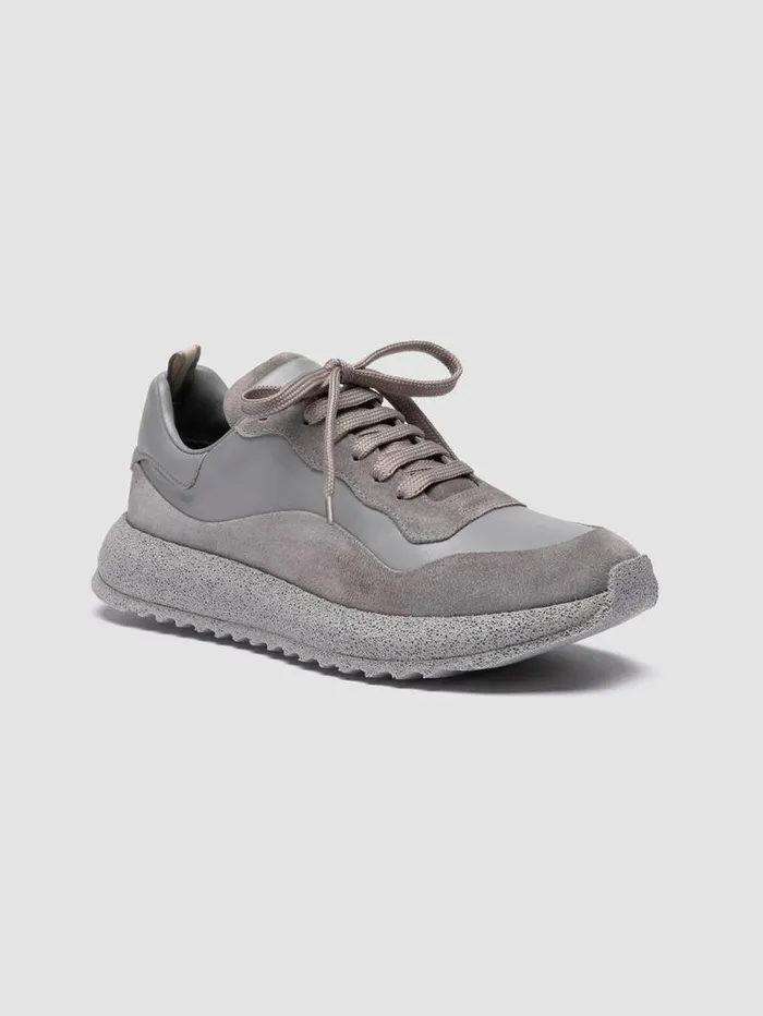 Women Officine Creative Footwear RACE RUBREX 101 Gray Leather And Suede Low Top Sneakers Women Officine Creative Footwear RACE RUBREX 101 Gray Leather And Suede Low Top Sneakers
