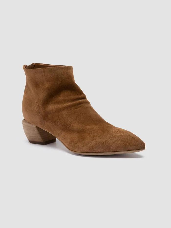 Women Officine Creative Footwear SALLY 001 Brown Suede Booties Women Officine Creative Footwear SALLY 001 Brown Suede Booties
