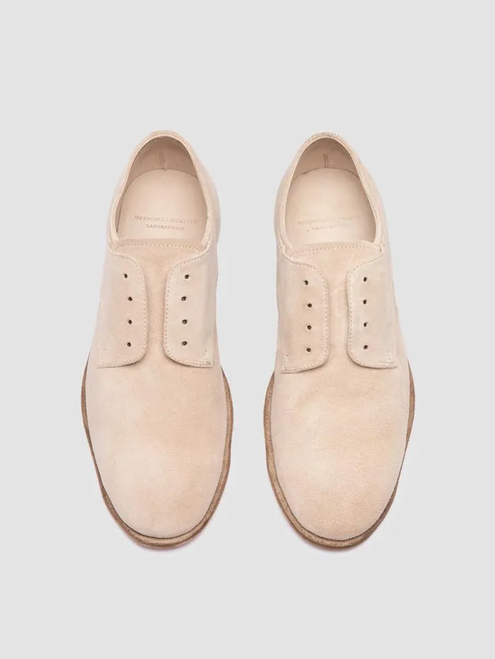 Women Officine Creative Footwear SOLITUDE 104 Ivory Suede Derby Shoes Women Officine Creative Footwear SOLITUDE 104 Ivory Suede Derby Shoes