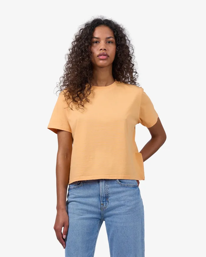 Women Organic Boxy Crop Tee 8211 Lava Grey TShirts Colorfulstandard