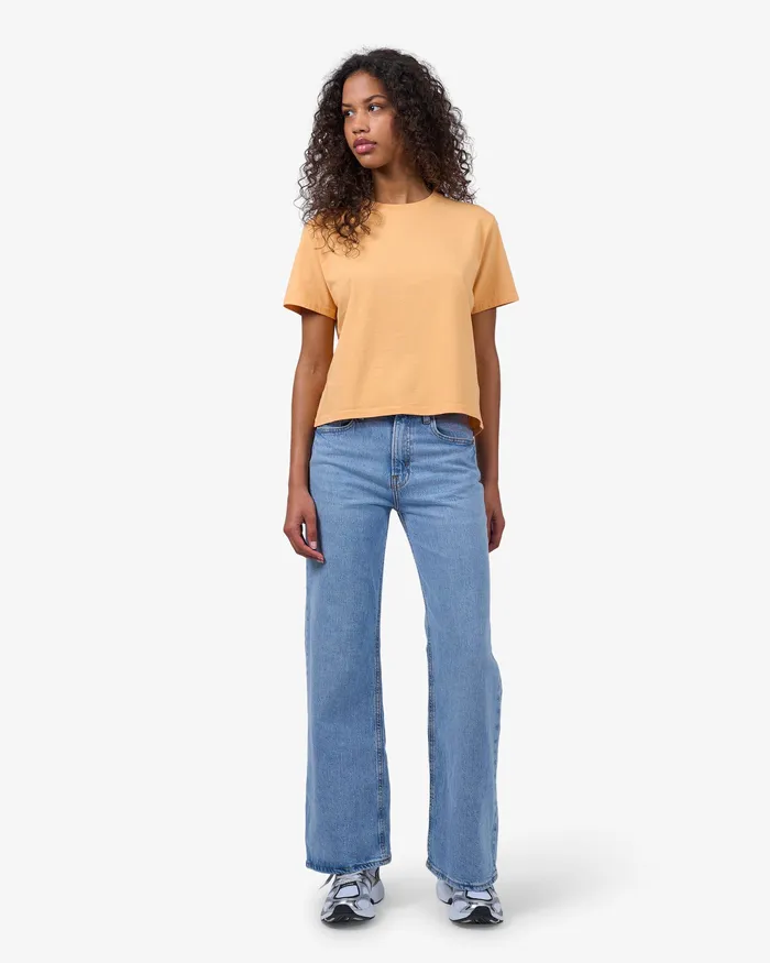 Women Organic Boxy Crop Tee 8211 Lava Grey TShirts Colorfulstandard