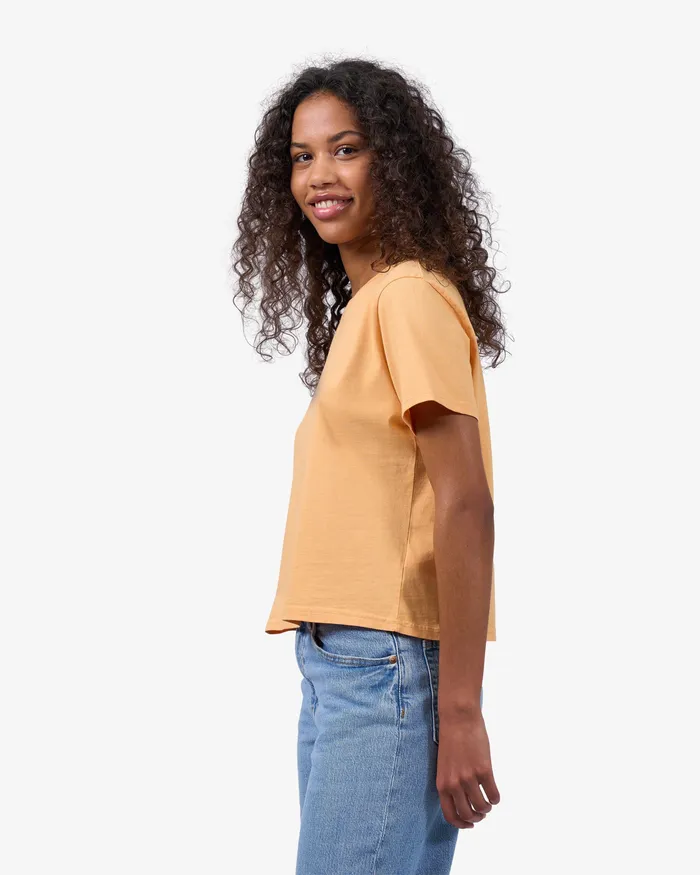 Women Organic Boxy Crop Tee 8211 Lava Grey TShirts Colorfulstandard