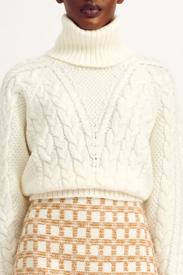 Women Otis Ivory Cashfeel Cable Knit Sweater Knitwear Emilia Wickstead