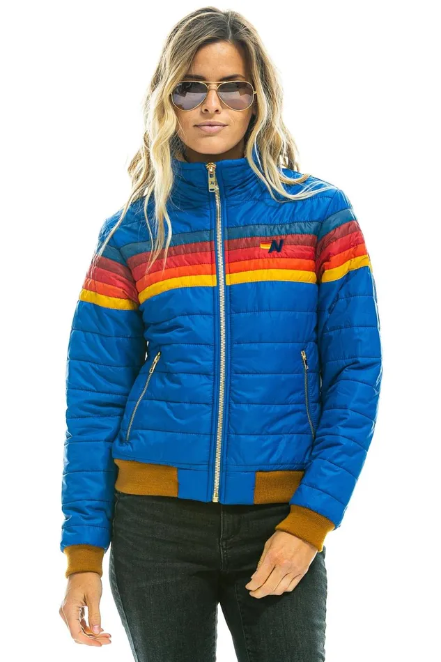 Women Outerwear Aviator Nation 5 STRIPE JACKET 8211 SNORKEL BLUE